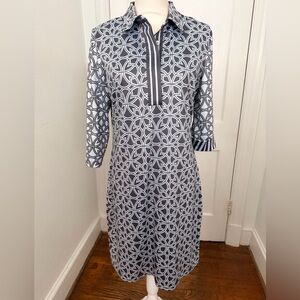 Gretchen Scott everywhere dress in gray blue print women’s M